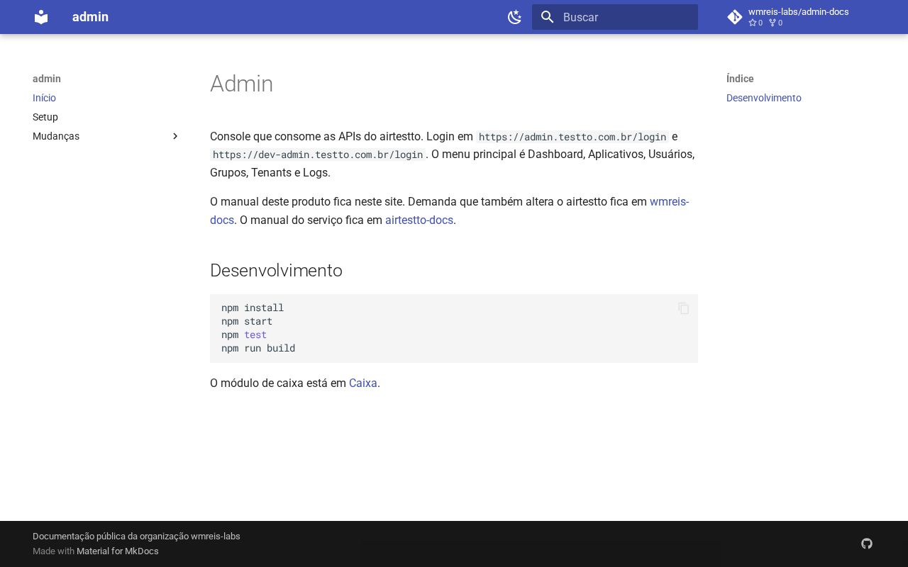 Preview of Admin Docs