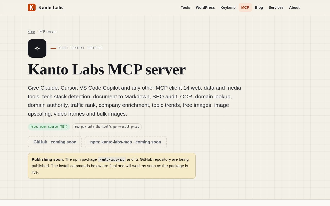 Preview of Kanto Labs Mcp