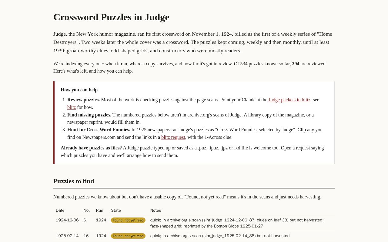 Preview of Crossword Puzzles in Judge