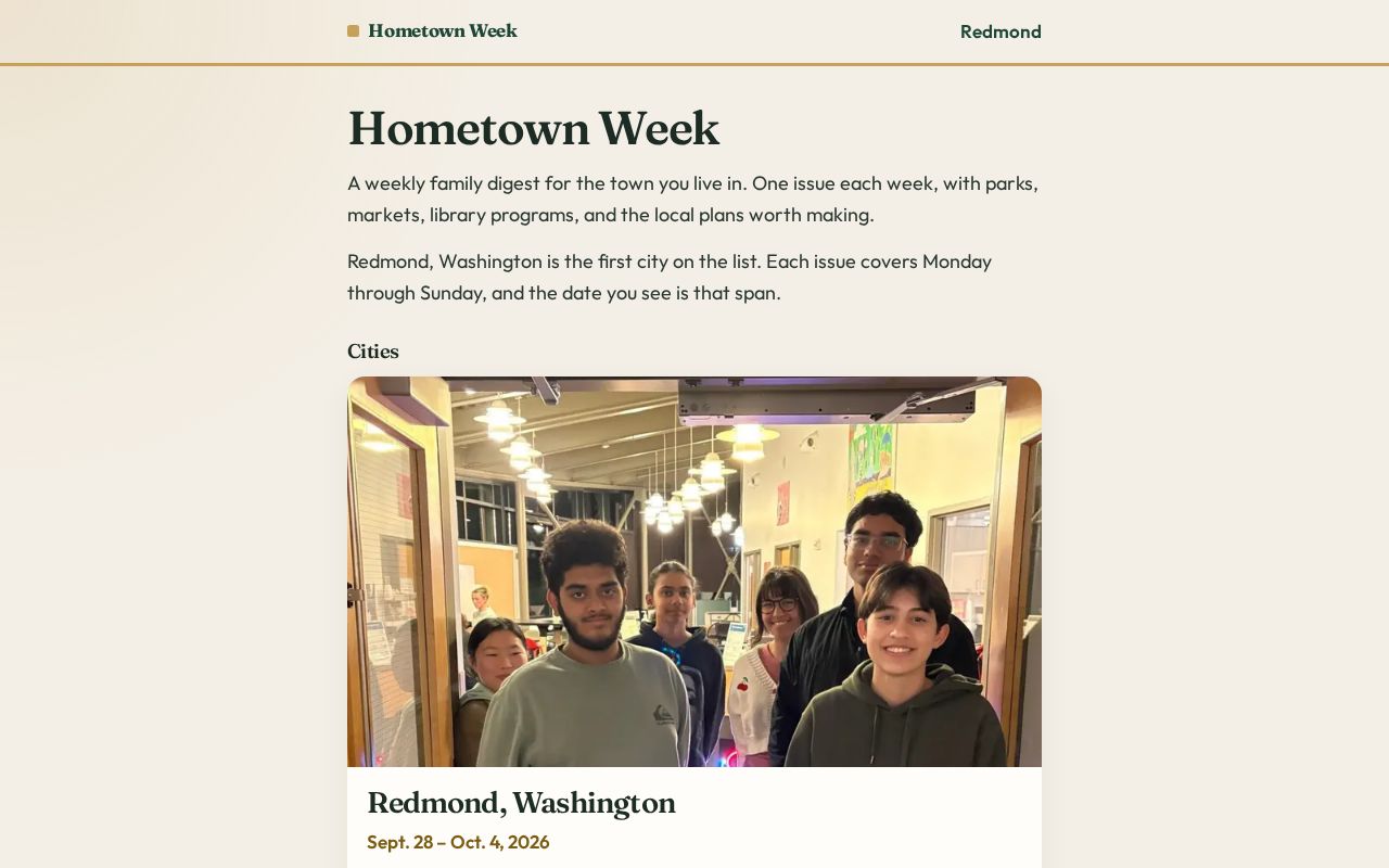Preview of Home Town Week