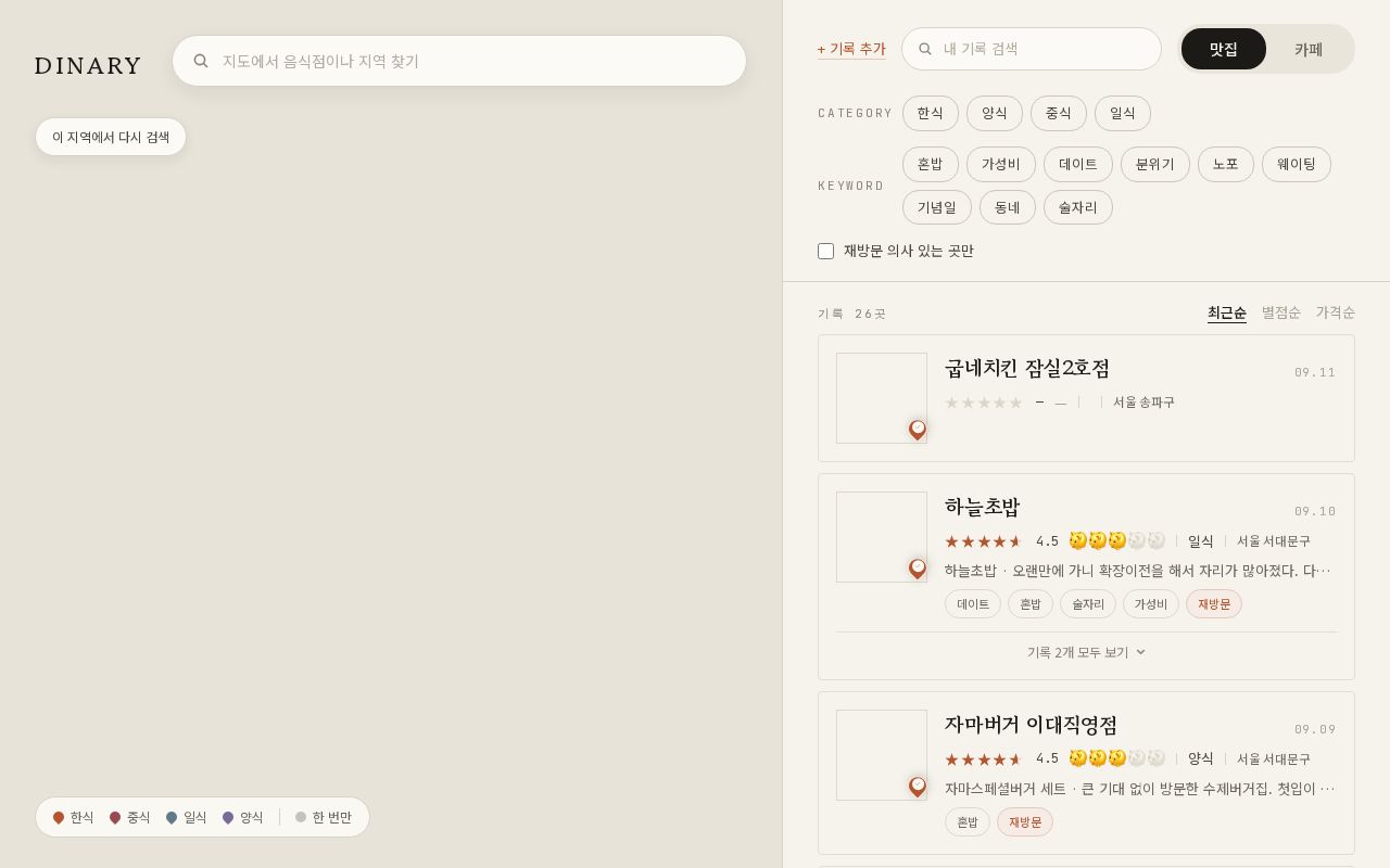 Preview of Restaurant Log