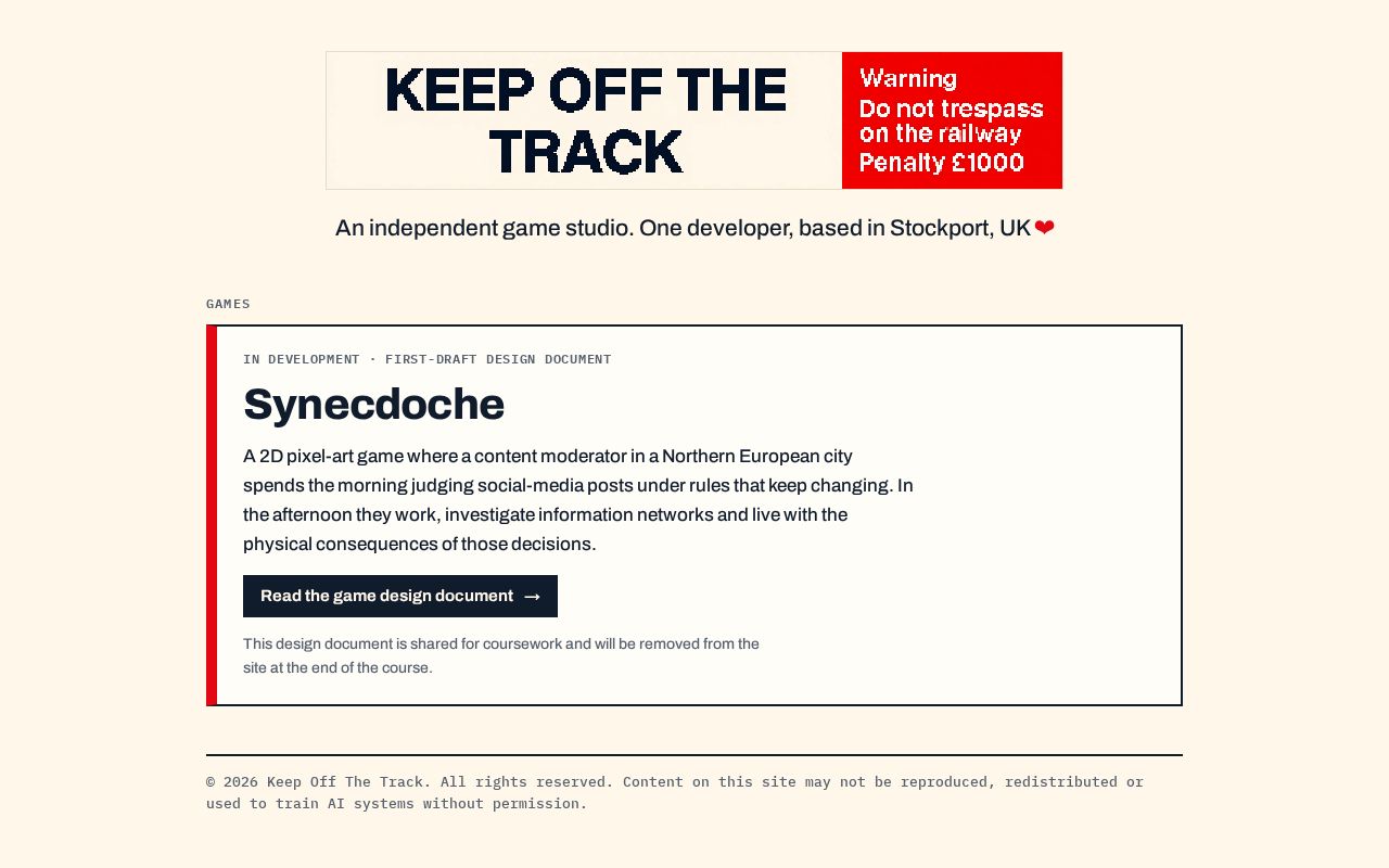 Preview of Keepoffthetrack Co Uk
