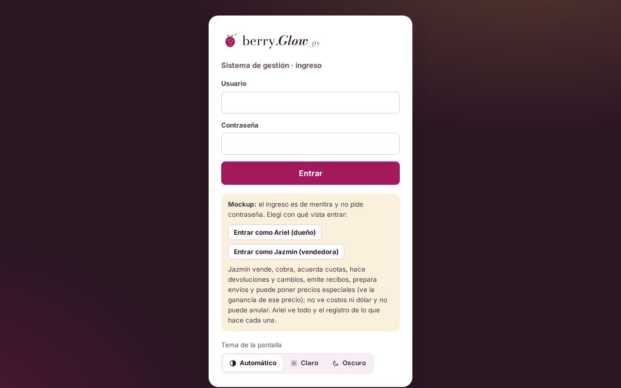 Preview of Gestión berry.Glow