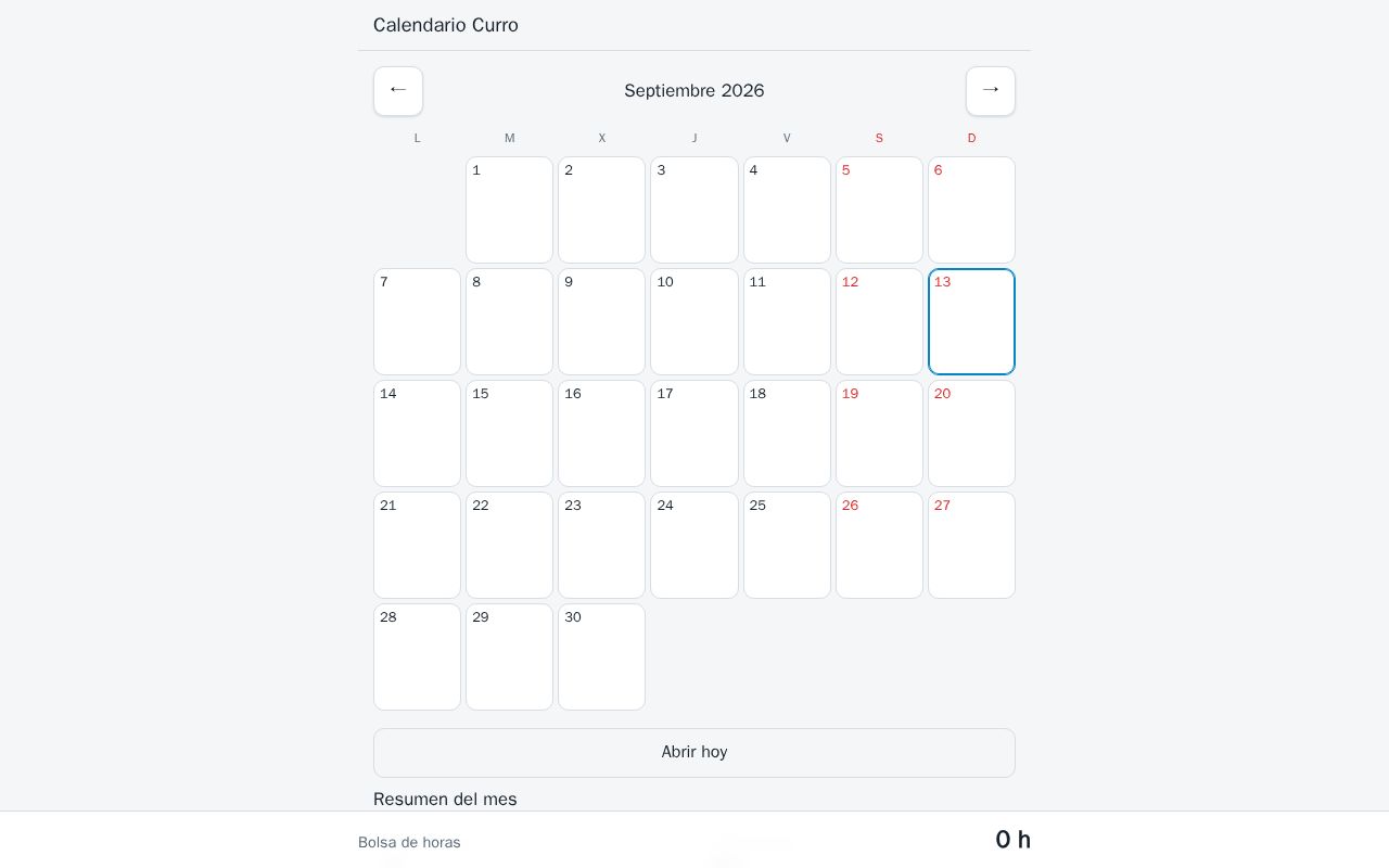 Preview of Calendario Curro