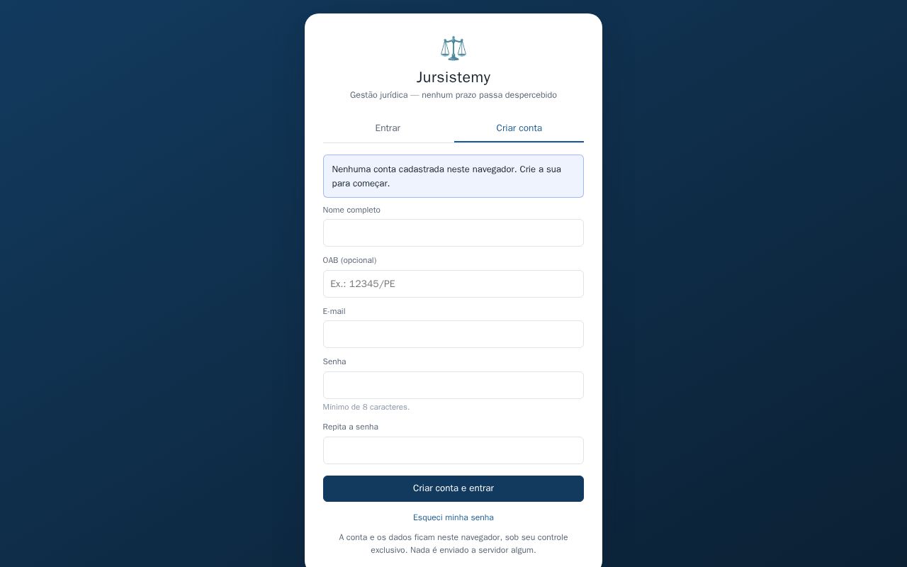 Preview of Sistema jurídico para advogados