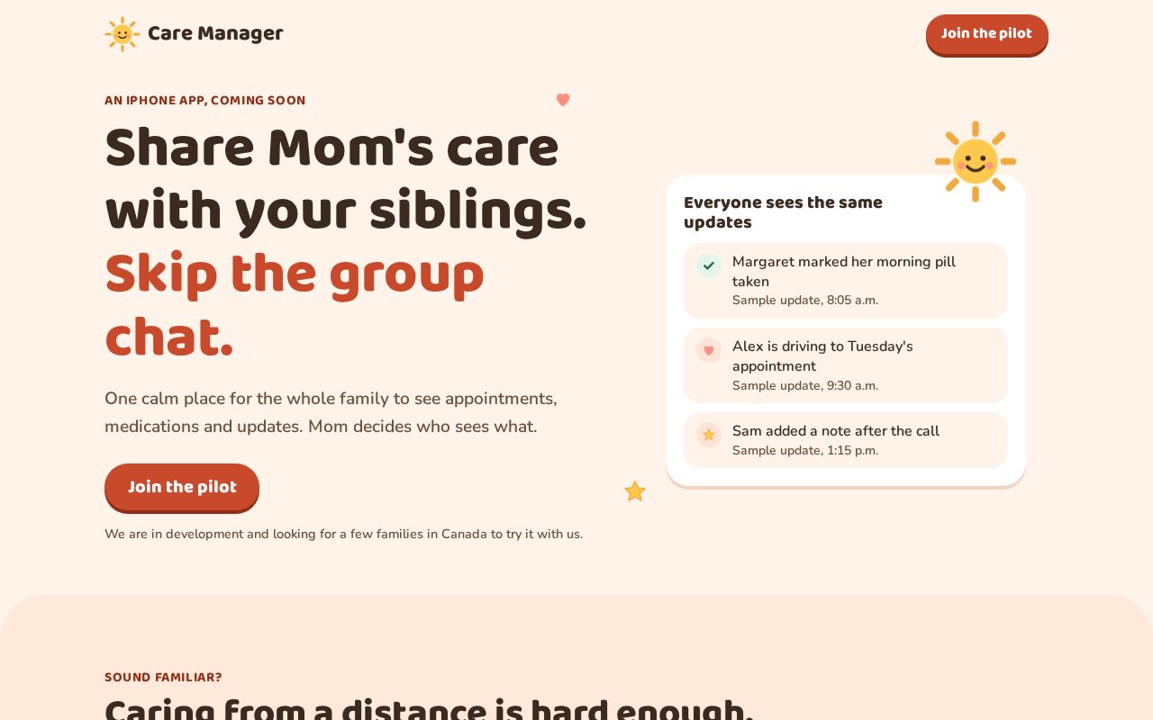Preview of Care Manager Site