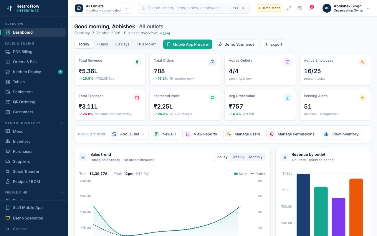 Preview of RestroFlow Enterprise