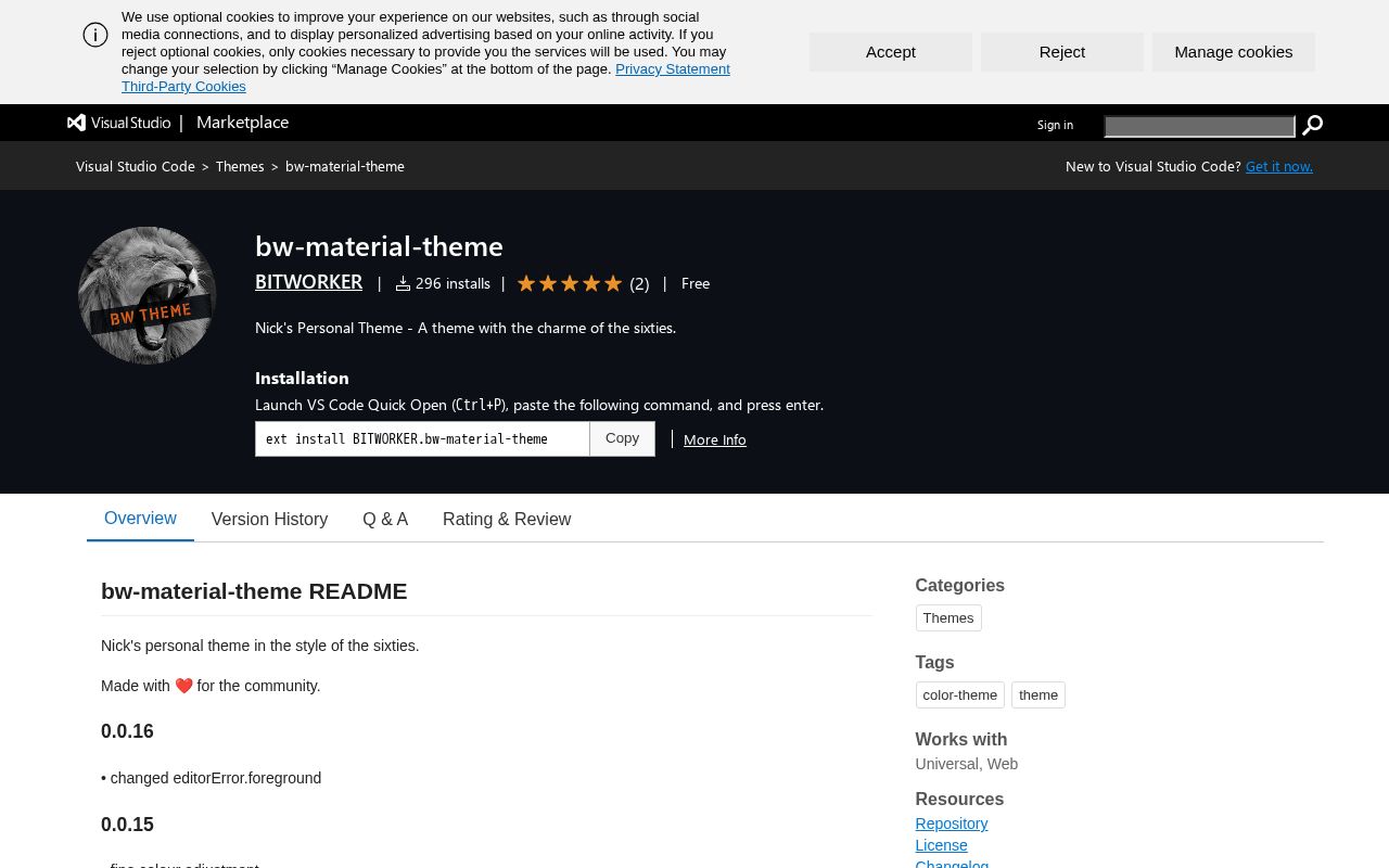 Preview of bw-material-theme