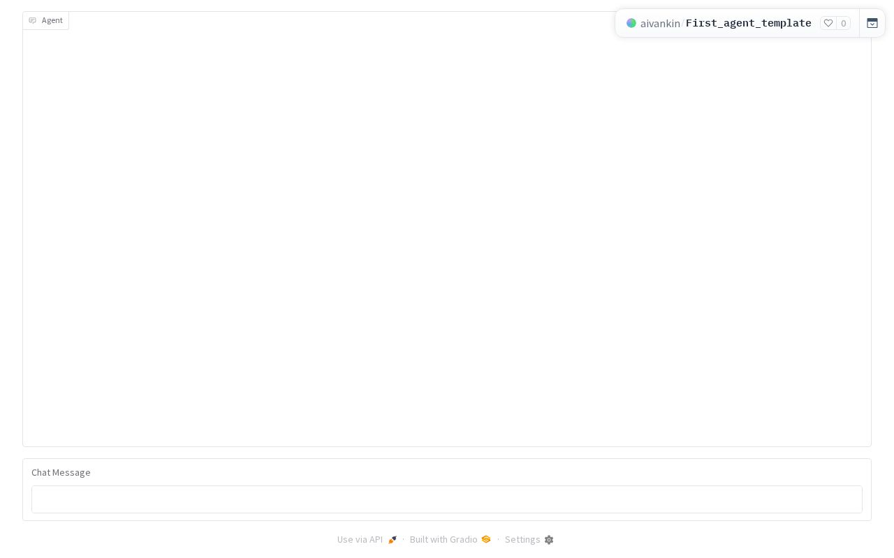 Preview of First Agent Template