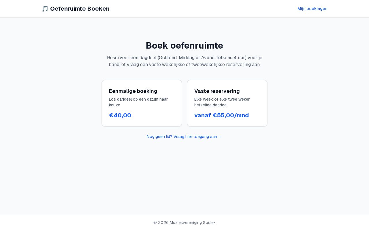 Preview of Oefenruimte Booking
