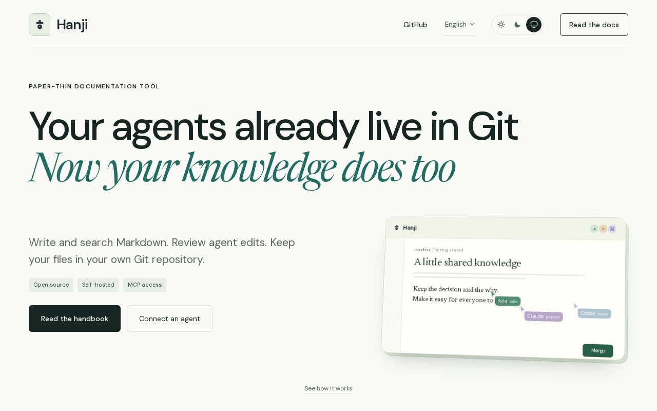 Preview of Hanji — the agent-native knowledge base