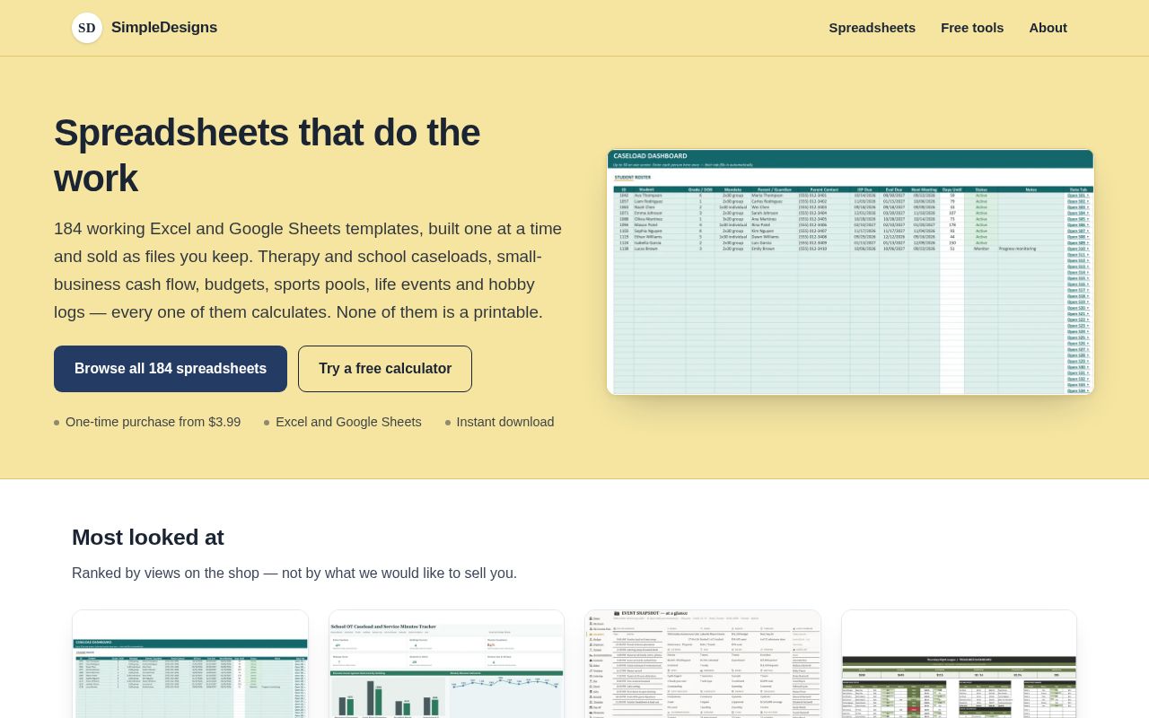 Preview of Workingspreadsheets