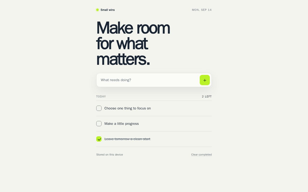 Preview of Todo App Small Wins