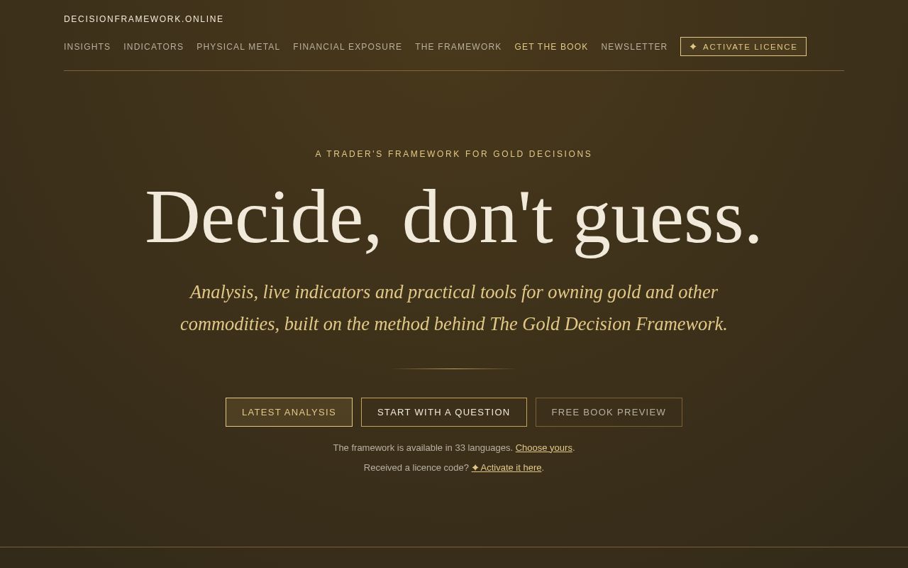 Preview of Decisionframework Online