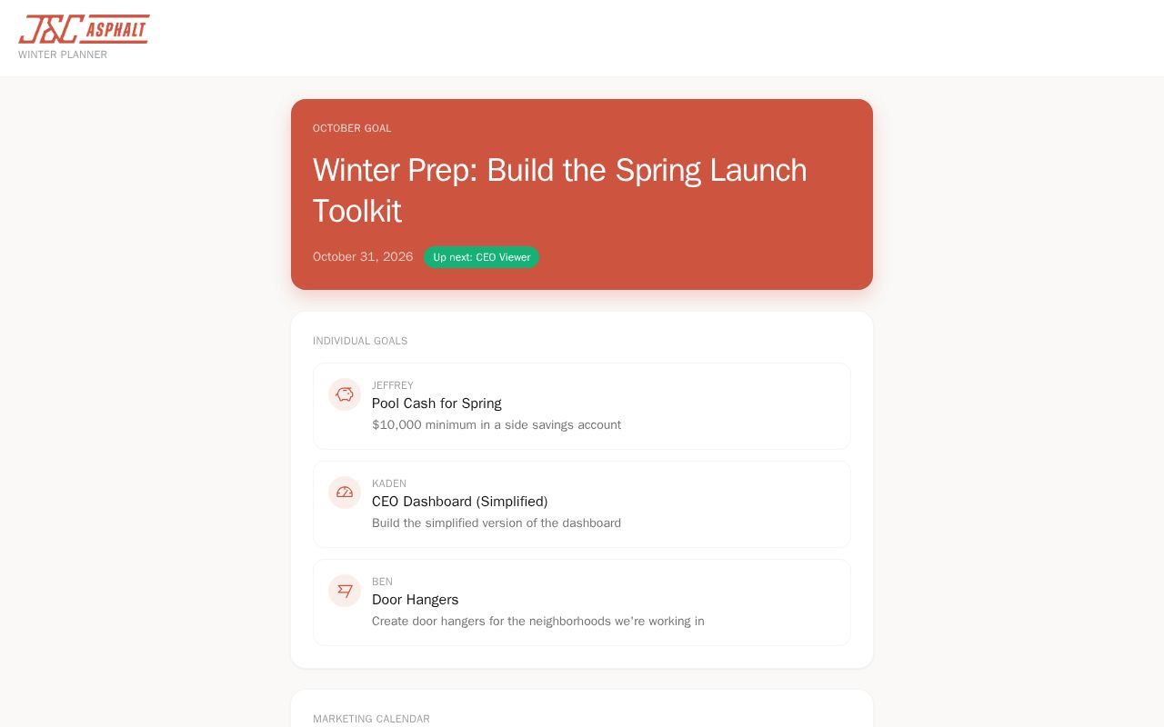 Preview of J C Winter Planner