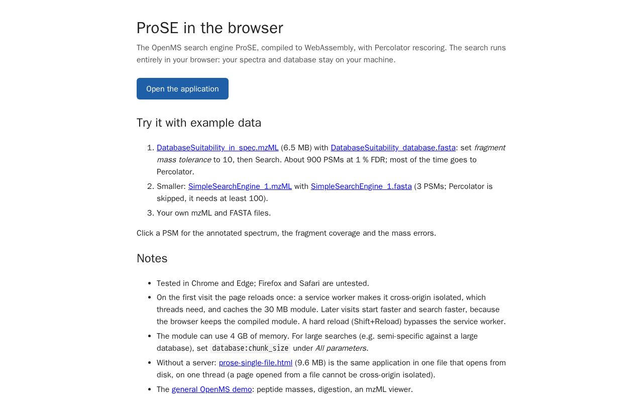 Preview of ProSE in the browser