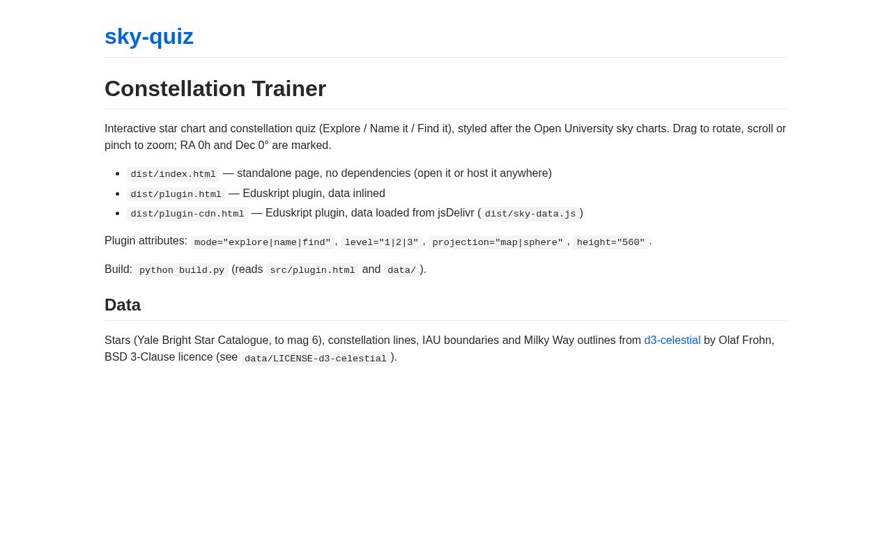 Preview of Constellation Trainer