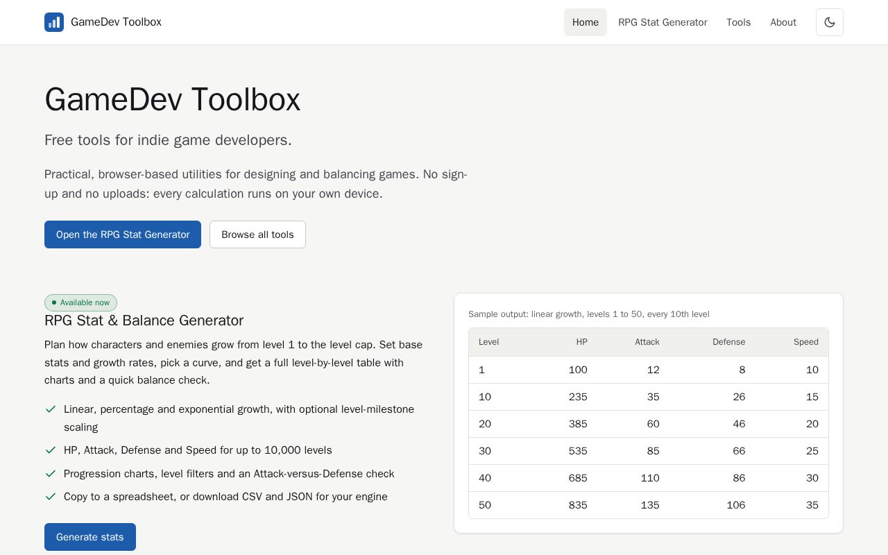 Preview of Gamedev Toolbox