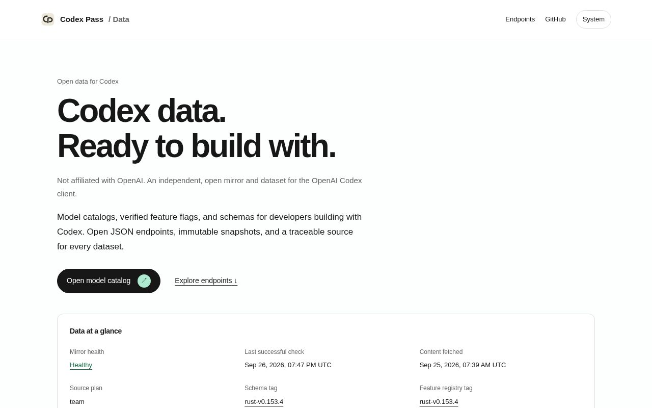 Preview of Codexdata