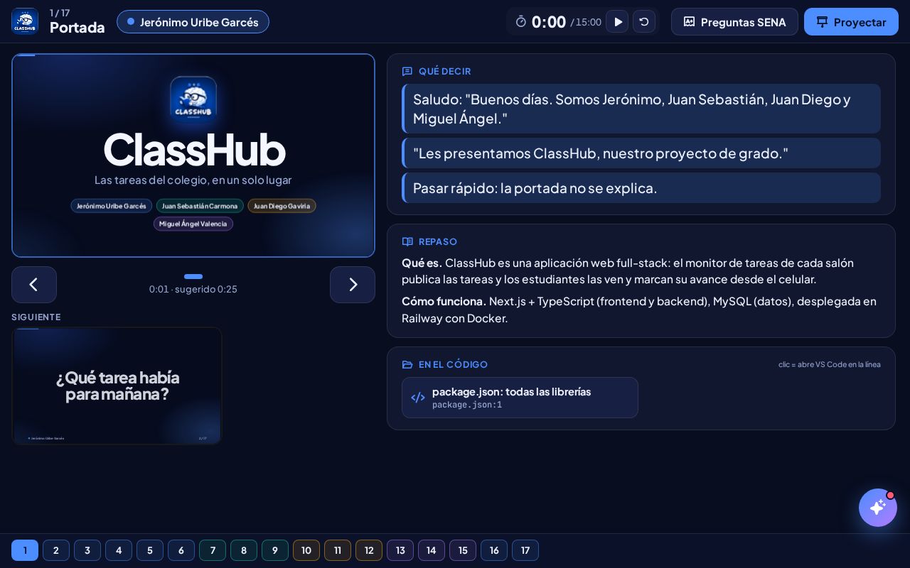 Preview of Presentacion Classhub Sena