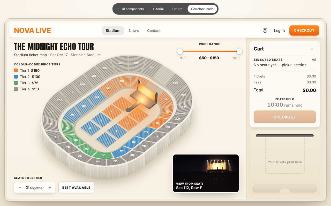 Preview of Domvybe Stadium Seat Map