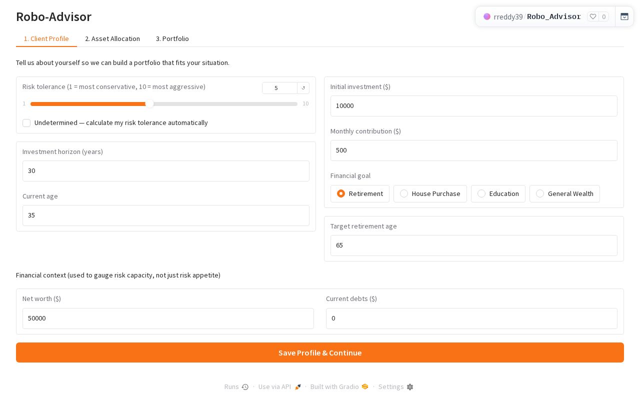 Preview of Robo Advisor