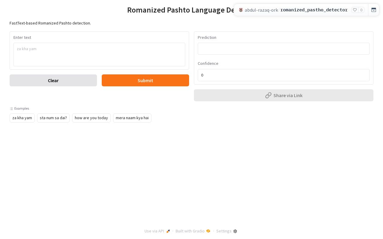 Preview of Romanized Pastho Detector