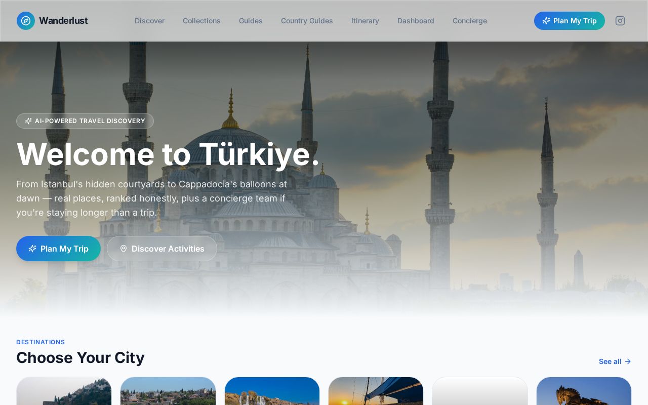 Preview of Wanderlust Nextjs