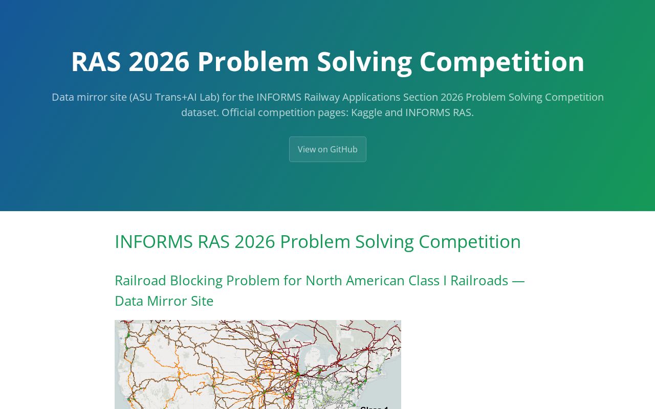 Preview of Public research benchmark archive for the INFORMS RAS 2026 Problem Solving Competition