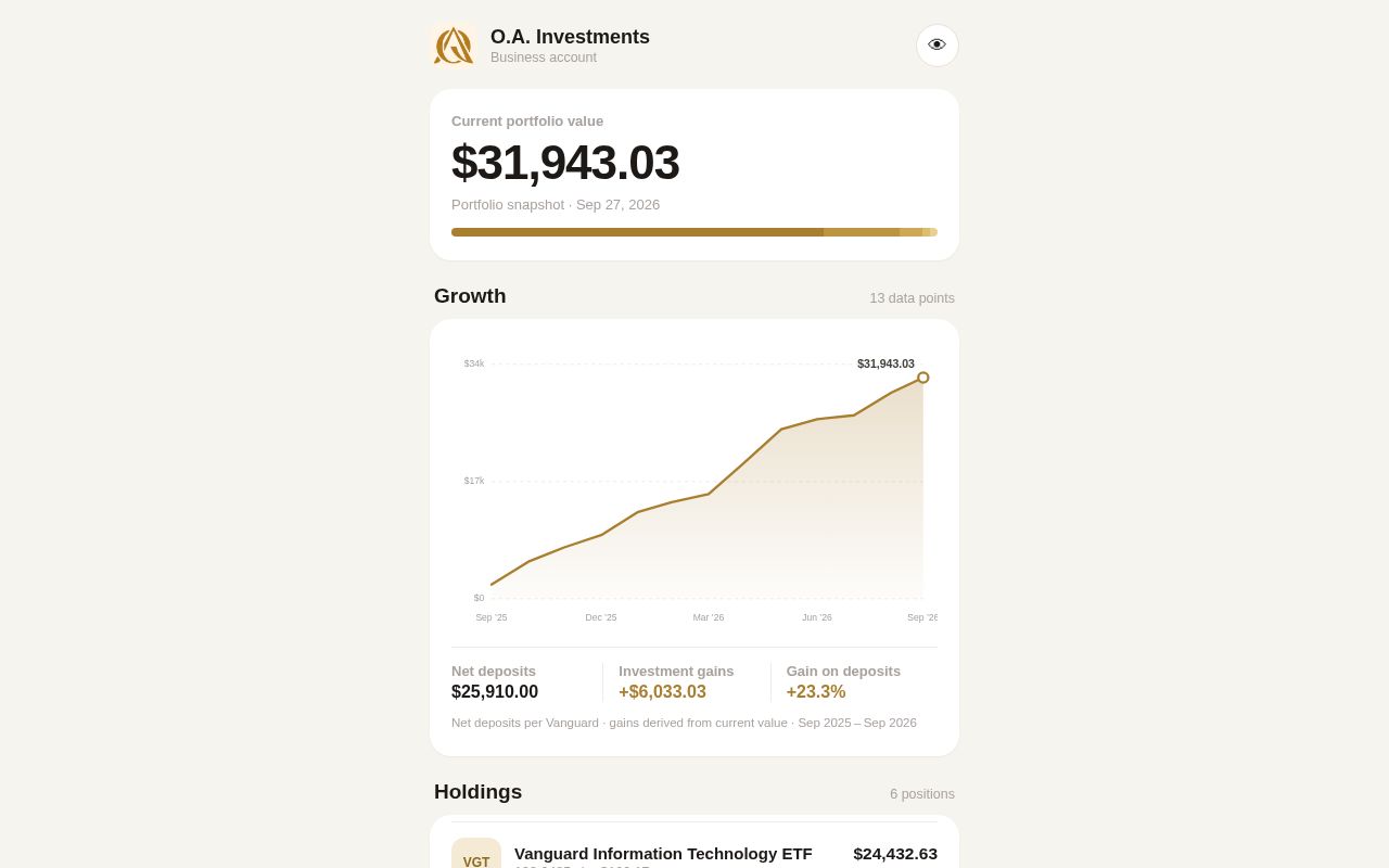 Preview of O.A. Investments