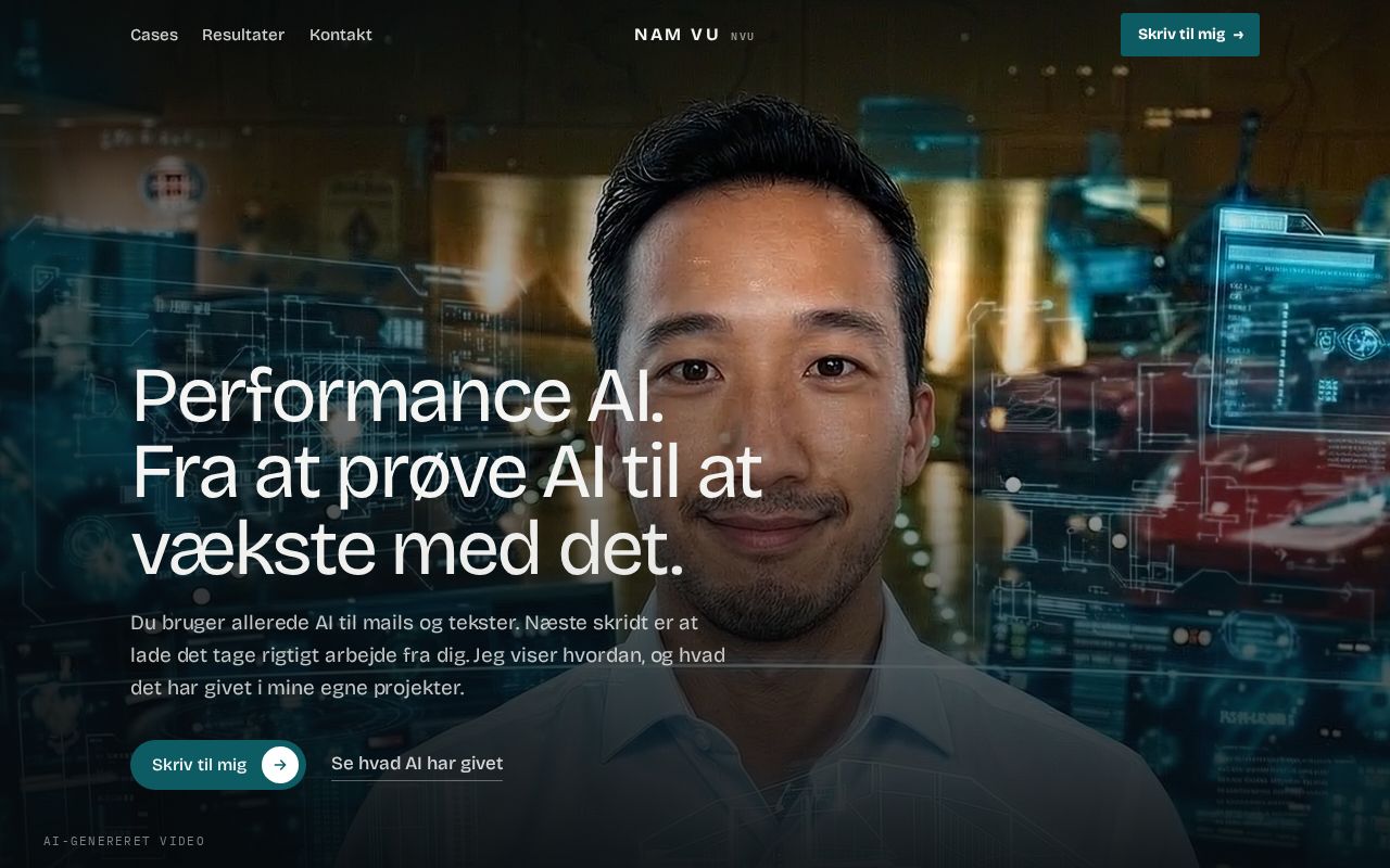 Preview of nvu.dk, Nam Vu. Statisk build af tools/nvu-site.