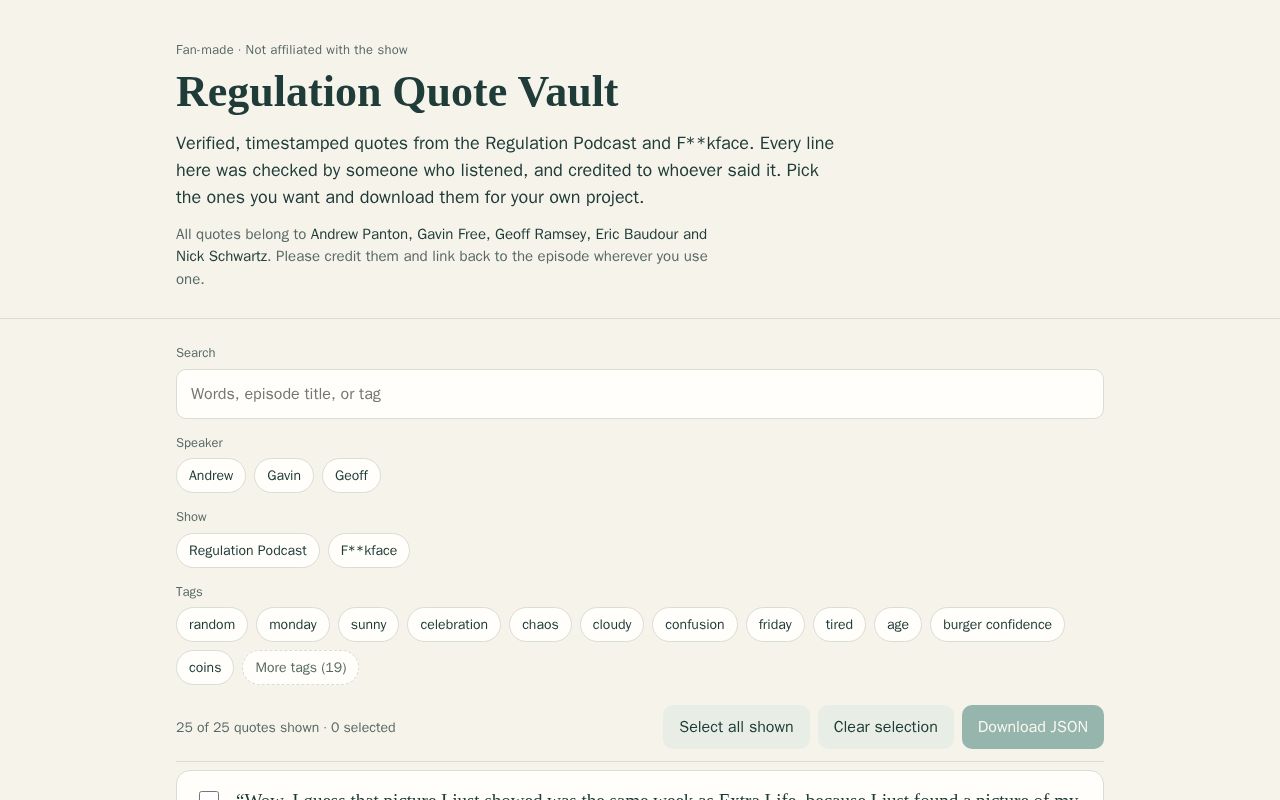 Preview of Regulation Quote Vault
