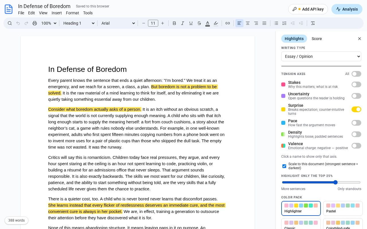 Preview of Writer Tool For Structure