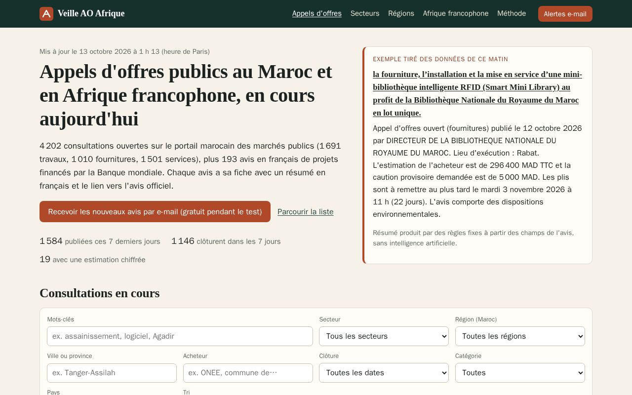 Preview of Veille Ao Afrique