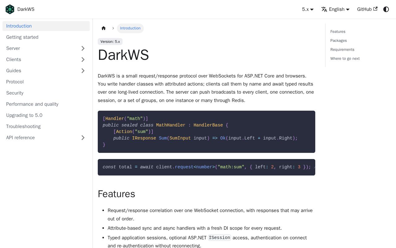 Preview of DarkWS