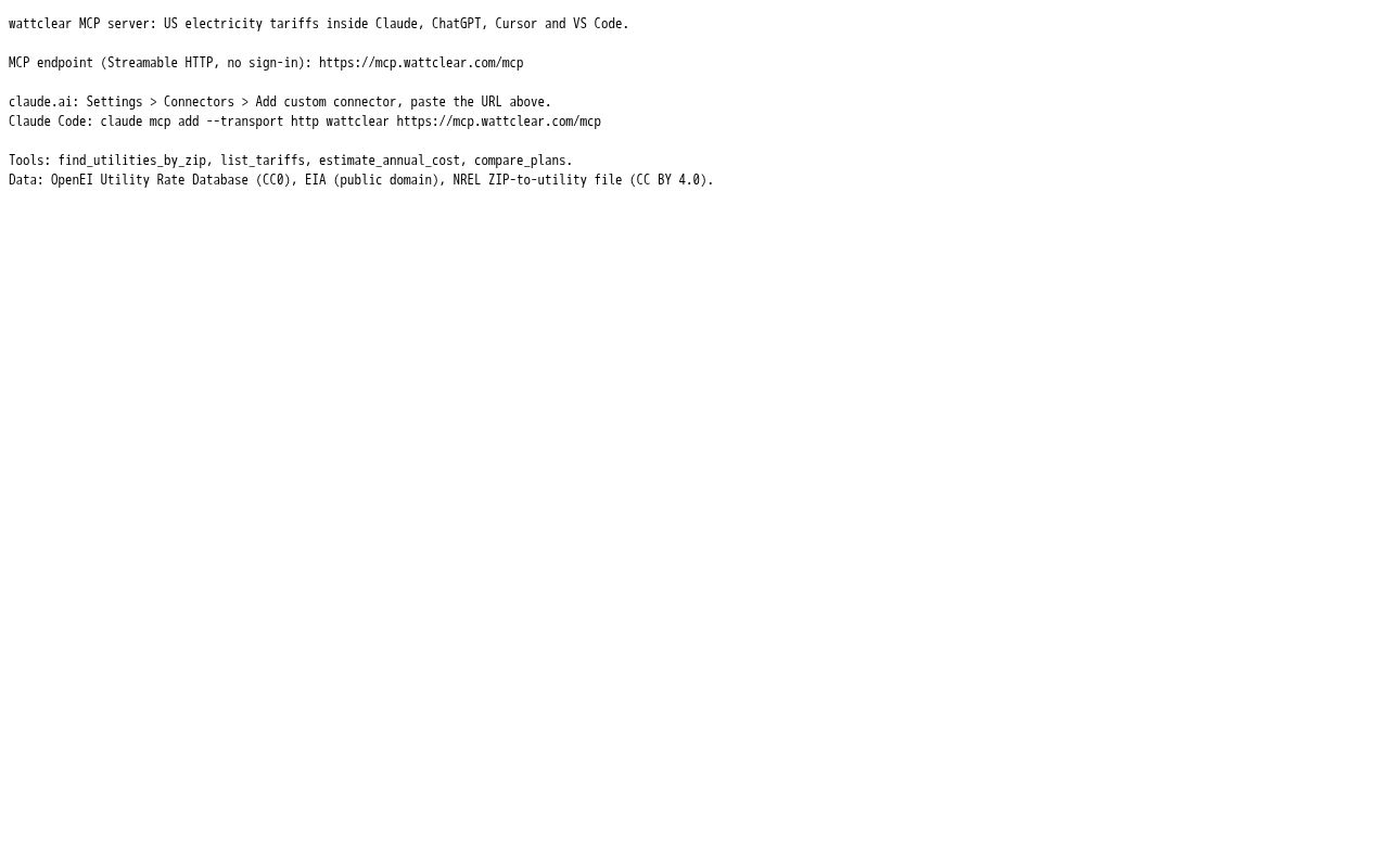 Preview of Wattclear Mcp