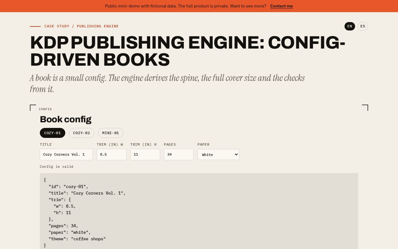 Preview of KDP publishing engine