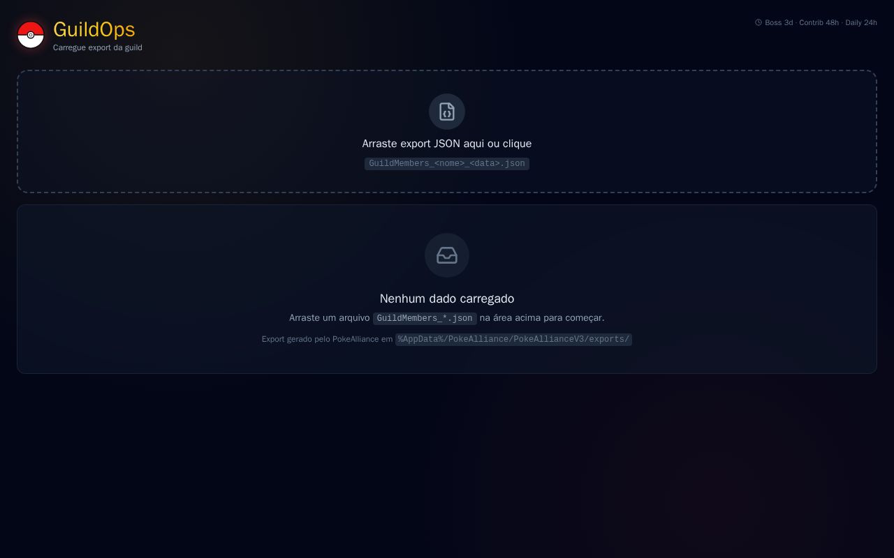Preview of projeto voltado para ajudar a ver os dados dos membros da guild