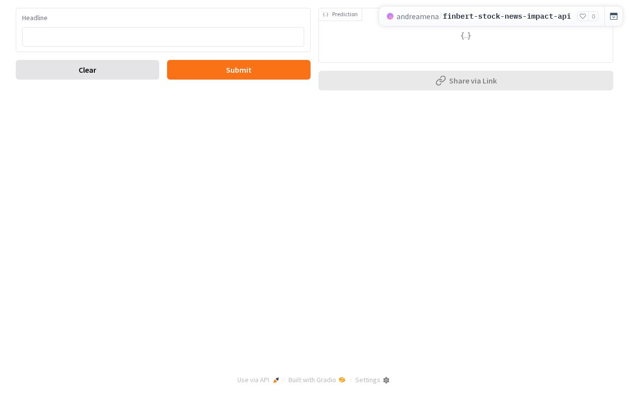 Preview of Finbert Stock News Impact Api