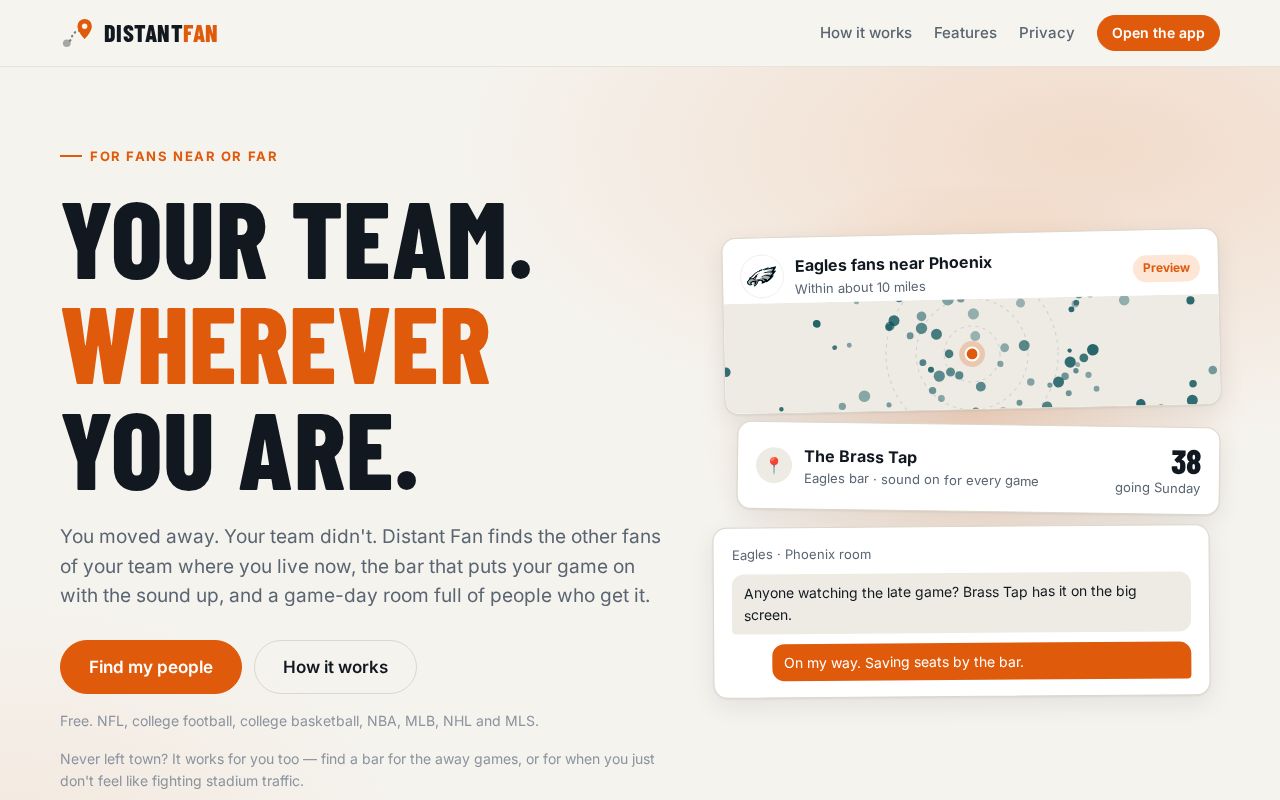 Preview of Distant Fan: your team, wherever you are