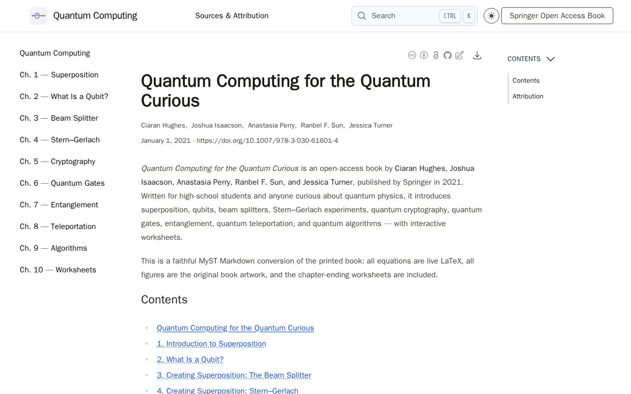 Preview of MyST edition of Quantum Computing for the Quantum Curious (Hughes et al., Springer OA)