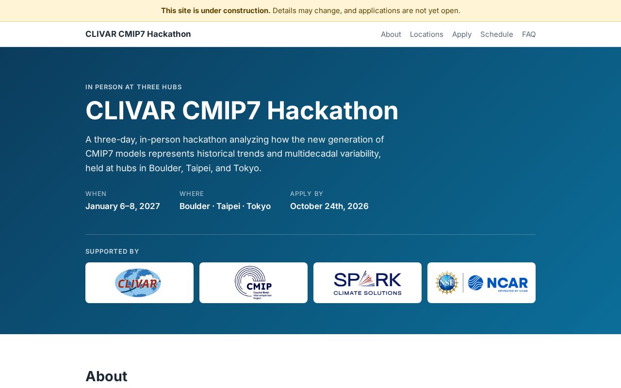 Preview of CMIP7 Hackathon 2027
