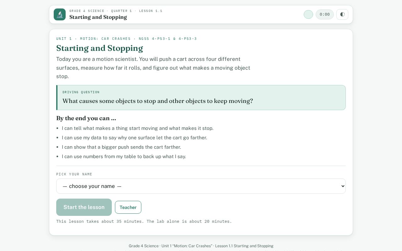 Preview of Starting and Stopping