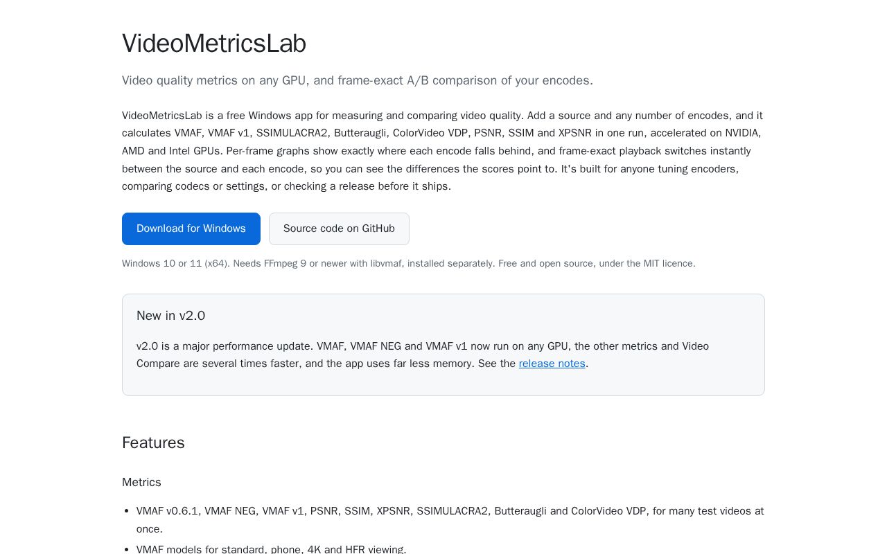 Preview of VideoMetricsLab