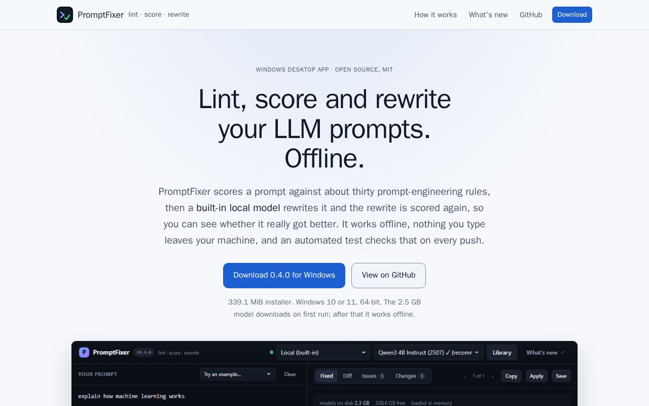 Preview of PromptFixer