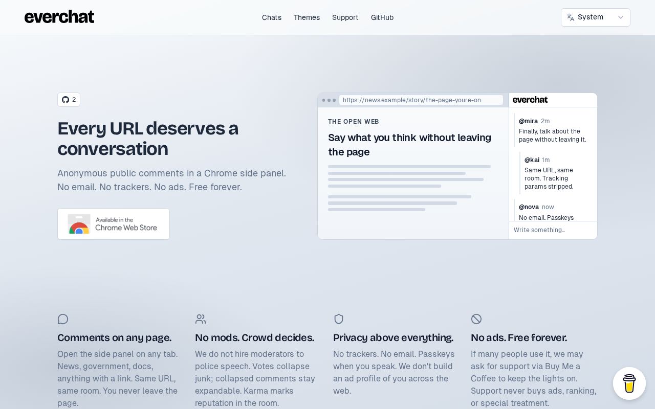 Preview of Public comments on any URL via Chrome side panel.
