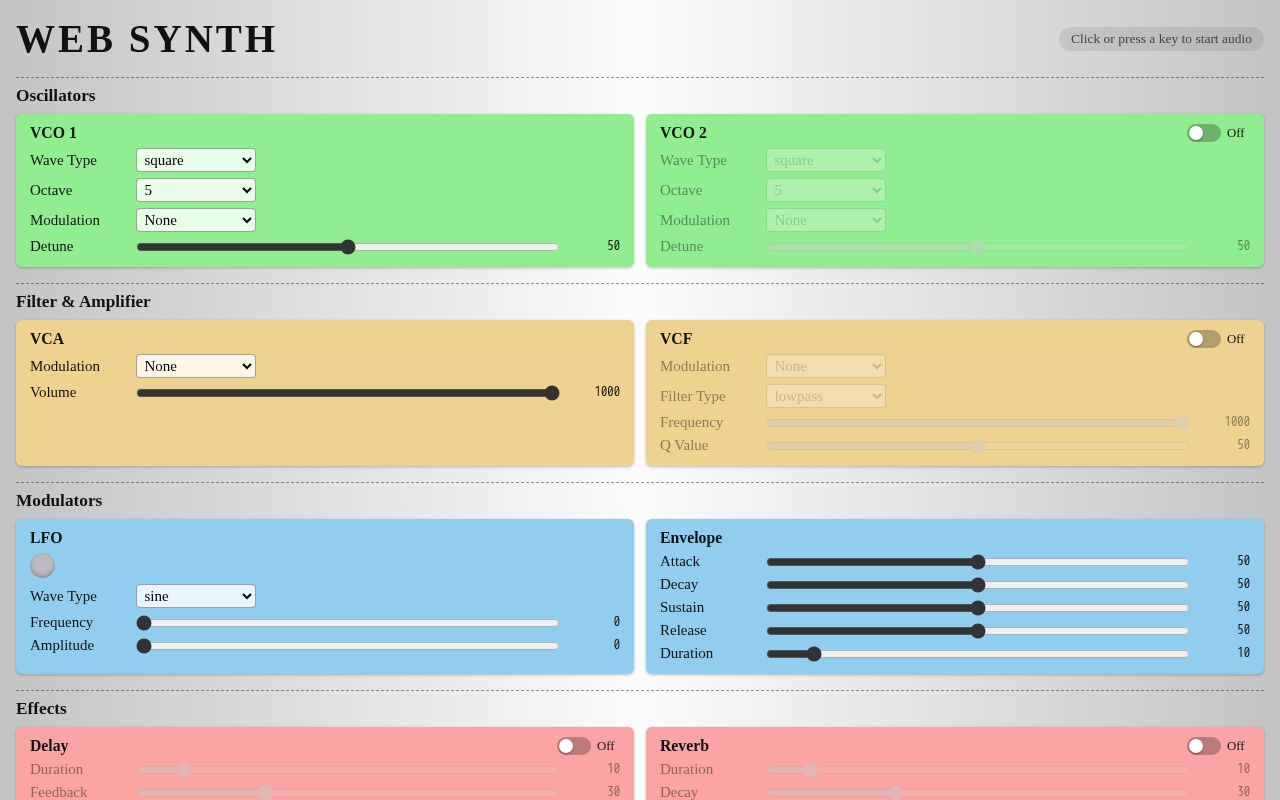 Preview of Web Synth