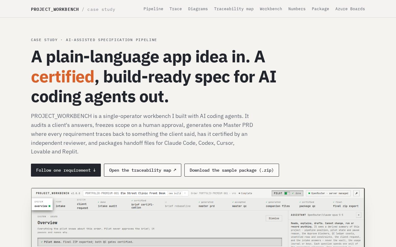 Preview of Project Workbench Case Study