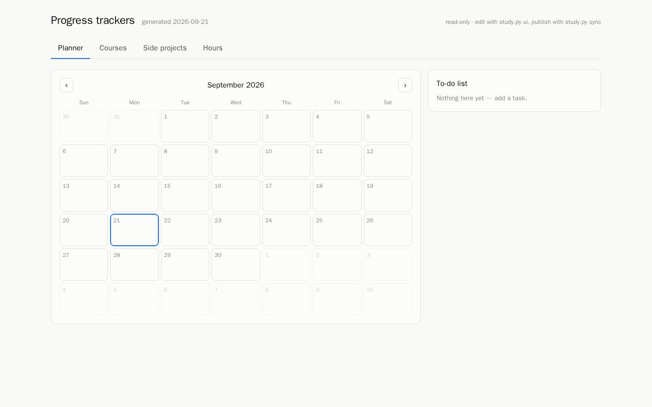 Preview of Studytrack