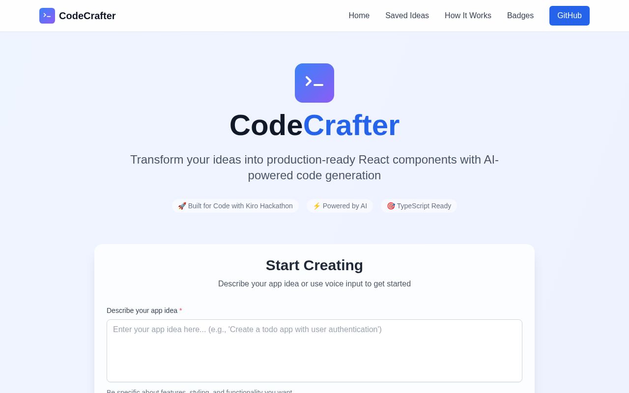 Preview of CodeCrafter